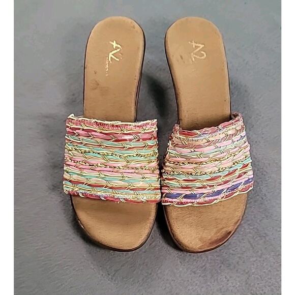A2 Say Yes Woven Wedge Slip-On Brown Multi 7.5 - Picture 3 of 9